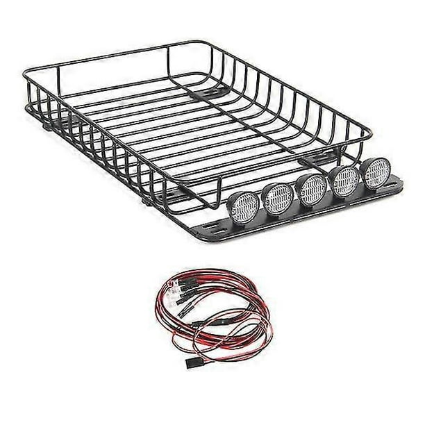 Metal Roof Rack With 5 Led S For 1/10 Rc Crawler Car Traxxas -4 Axial Scx10 90046 Scx10 Iii Axi03007