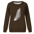thumbnail image 4 of Lindbes Hauts pour Femmes Mode Manches Longues Chemises Décontractées Imprimées Chandail à Col Rond Chandail Tunique Ample Hauts (Offert en Grande Taille) jusqu'à 65 % de Rabais, 4 of 7