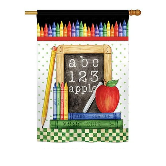 Breeze Decor BD-SE-H-115116-IP-BO-DS02-US School Chalk Board Special Occasion - Everyday School & Education Impressions Decorative Vertical House Flag - 28 x 40 in.