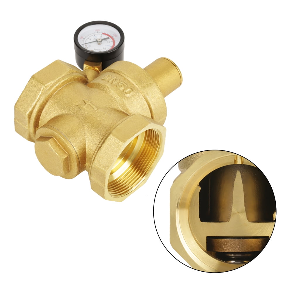 OTVIAP Pressure Reducer BSP DN Brass Water Pressure Reducing Valve With Adjustable Gauge Flow