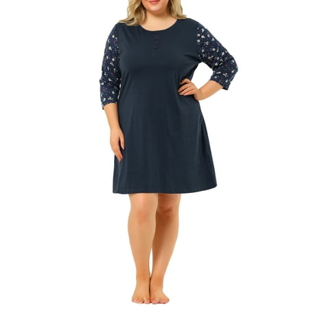 

Agnes Orinda Women s Plus Size Fall Comfort Pajamas Floral Sleeve Sleepdrees