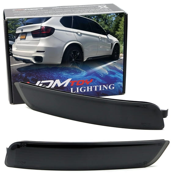 Dark Smoked Lens Rear Bumper Reflector Lenses For 2014-2019 BMW F15 X5 w/M-Package Bumper ONLY, OE-Spec LH RH Assembly