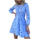 thumbnail image 1 of Vestido de falda de lunares de manga larga con cuello redondo casual sexy elegante para mujer Pompotops  qwe12434, 1 of 8