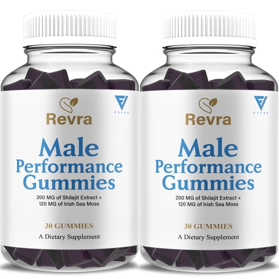 (2 Pack) Revra Male Performance Gummies, Revra Daily Energy and Overall Health Support (2 Month Formula)