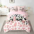 thumbnail image 2 of Erosebridal Animal Cow Bedding Sets Twin Size,Pink Cow Print Comforter Sets with Sheets,Camping Decor,Reversible,Lightweight,7-Piece, 2 of 5
