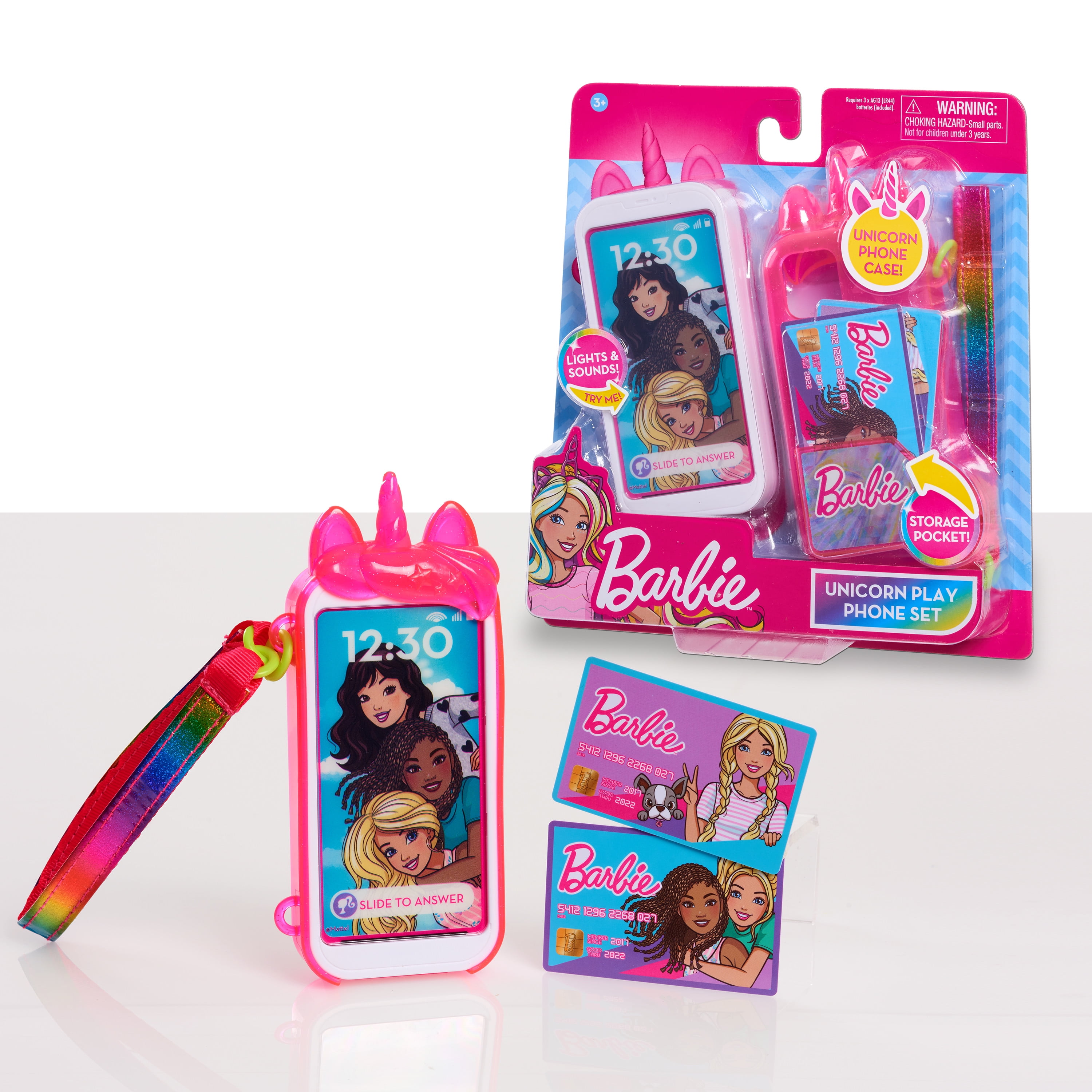 Barbie Unicorn Play Phone Set with Lights and Sounds, Unicorn Phone Case and Wristlet, Toy Cell Phone for Kids,  Kids Toys for Ages 3 Up, Gifts and Presents