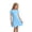 Light Blue, variant on Ruyang Girls Short Sleeve Dress Crew Neck Ruffled Hem A Line Dress Solid Loose Fit Lightweight Casual Sporty Dresses for Kids Toddlers