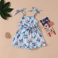 thumbnail image 2 of Splozh Newborn Fourth of July Outfits Girl 12 18 24 Months 2T3T4T5T Bow Romper Overall Infant Baby 4th of July Red White Blue Clothes,Blue,4-5 Years, 2 of 7