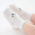 thumbnail image 4 of Huowey Girls Socks Soft Breathable Cartoon Print Striped Slipper Socks Grips Anti Skid Comfortable First Walking Ankle Socks Comfy Anti- Crew Socks,White,0-1 Years, 4 of 7