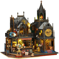 DIY Miniature house Kit,BUSATIA DIY Dollhouse Kit with Wooden Furniture and LED,Handmade Crafts Gifts for Birthdays,Christmas and Valentine'sDay,Magic Castle