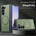 thumbnail image 4 of for Samsung Galaxy Z Fold 7 Case, PU Leather + PC Frame + Fabric, Ultra Slim Lightweight Protective Phone Cover, MagSafe Compatible, Supports Magnetic Car Mount, Drop Protective, Green, 4 of 11