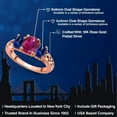 thumbnail image 2 of Gem Stone King 18K Rose Gold Plated Silver Red Created Ruby and Blue Created Sapphire Filigree Style 3 Stone Ring for Women (2.55 Cttw, Oval 8X6MM and 6X4MM) (Size 6), 2 of 6