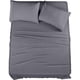 thumbnail image 1 of Juego de sábanas de 4 piezas para cama matrimonial - Tejido de microfibra suave cepillada - Resistente al encogimiento y a la decoloración - Fácil cuidado, tamaño matrimonial, gris, 1 of 5