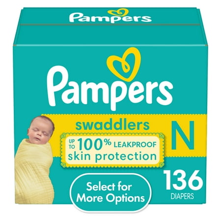 Pampers Swaddlers Diapers Size Newborn  136 Count (Select for More Options)