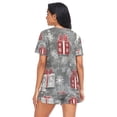 thumbnail image 2 of Women Pajama Sets Short Sleeve Sweatshirts Festive Holiday Gifts Casual Tops and Shorts, 2 of 7