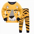 thumbnail image 2 of KPOPLK Toddler Boys Girls Pajamas Fall Cotton Letter Print Pjs Toddler 2 Piece Sleepwear Kids Winter Clothes Set for 3M-12Y Size 5-6 Years,Yellow, 2 of 4