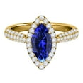 thumbnail image 2 of Mauli Jewels Rings for Women 0.80 Carat Elegant Look Diamond And Marquise Shape Created Tanzanite Ring 4-prong 10k Yellow Gold, 2 of 7