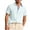 Light Blue, variant on Lenpel Men's Cotton Linen Shirts Casual Short Sleeve Collared Striped Trim Button down Shirts Beach Summer Tops with Pocket