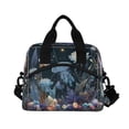 thumbnail image 2 of Insulated Crossbody Lunch Bag 10L Lunch Tote with Adjustable Shoulder Strap for Work Office Picnic Bioluminescent Marine Plants, 2 of 6