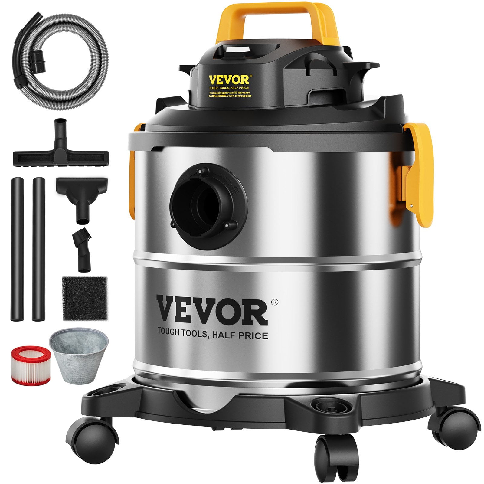 Vevor SYGSZKXCQ20LW45KAV1 5.5 gal Stainless Steel Wet Dry Shop Vacuum Walmart
