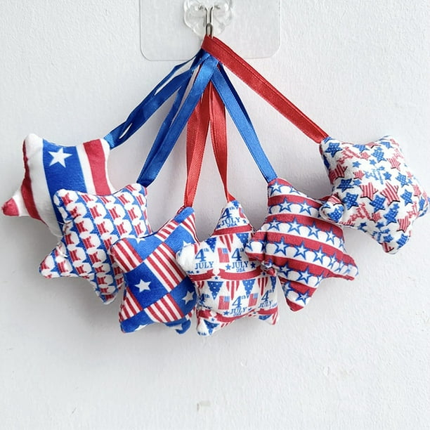 Star Hanger Decoration, 5-Pointed Star Hanger, Cotton Filling, Festive Independence Day Style, Outdoor Garden Decor, Wedding Party Supplies, Foldable Design, Metal Frame, For Bedroom