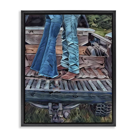 Truck Bed Kisses Black Framed Floater Canvas Wall Art, design by Jesse Keith