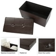 thumbnail image 4 of Lavish Home 30-inch Faux Leather Folding Storage Ottoman with Removable Bin (Brown), 4 of 9