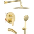 thumbnail image 3 of Shower System, Pressure Balance Shower Faucet Set, Stainless Rain Shower head with Handheld Shower Spray , Pressure Rainfall Shower Head Set, Matte, 3 of 6