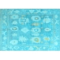 thumbnail image 1 of Ahgly Company Indoor Rectangle Abstract Light Blue Modern Area Rugs, 2' x 5', 1 of 4