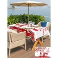 thumbnail image 4 of Outdoor Tablecloth with Umbrella Hole and Zipper, Valentine's Day Rectangle Table Cloth 54x80 Inch Waterproof Tablecloth, Red Gnomes Love Tree Branches Roses Picnic Table Cover for Patio Camping, 4 of 7