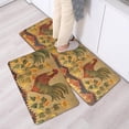 thumbnail image 3 of Area Rooster Hen Kitchen Rugs Sets of 2 Large Floor Sunflower Mats Non Slip Carpet Retro Fuzzy Washable Pads 47x17 + 24x17 in, 3 of 6