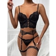 thumbnail image 4 of Gibobby Sujetador De Encaje Para Mujer Nueva sexy lencería de encaje ropa interior ropa de dormir anillo de pijamas liguero(Negro, G), 4 of 5