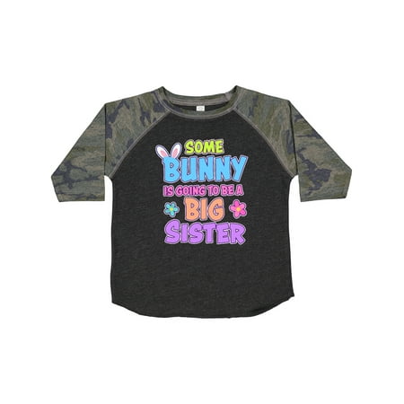 

Inktastic Some Bunny is Going to Be a Big Sister with Bunny Ears and Flowers Gift Toddler Toddler Girl T-Shirt