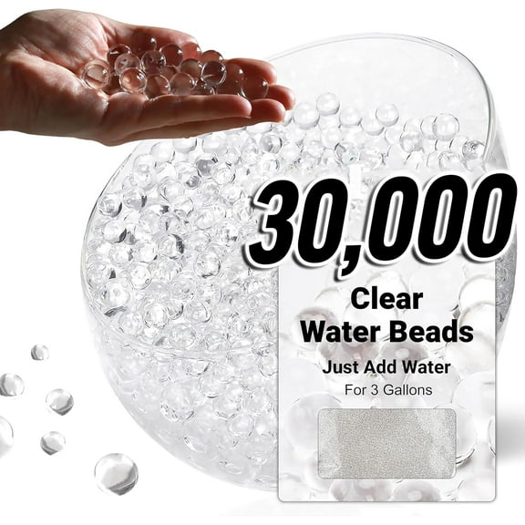 Ahot Clear Water Beads for Vases, Vase Fillers for Centerpieces, Transparent Gel Balls (Clear, 15,000 pcs.)