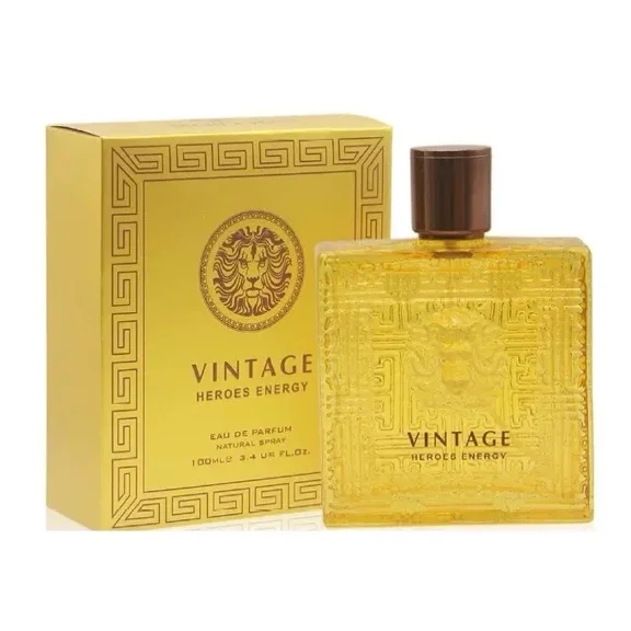 Vintage Heroes Energy Eau de Parfum for Men – 3.4 fl oz | 100 ml Spray Perfume for Men