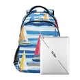 thumbnail image 7 of FORMRS Kids School Backpack Elementary Student Unisex Travel Bookbag with Reflective Stripes, Green Sailboats, 7 of 7