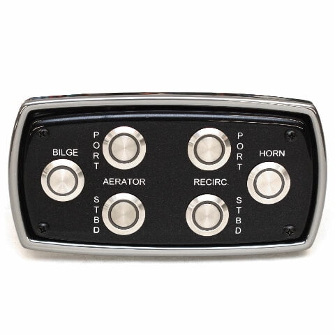 Tracker Boat Push Button Switch Panel 304254 | LED Black / Silver