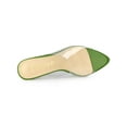 thumbnail image 4 of BLISSFUL STEP Women's Clear Point Toe High Block Heel Mules Slides Sandals Green 6, 4 of 8