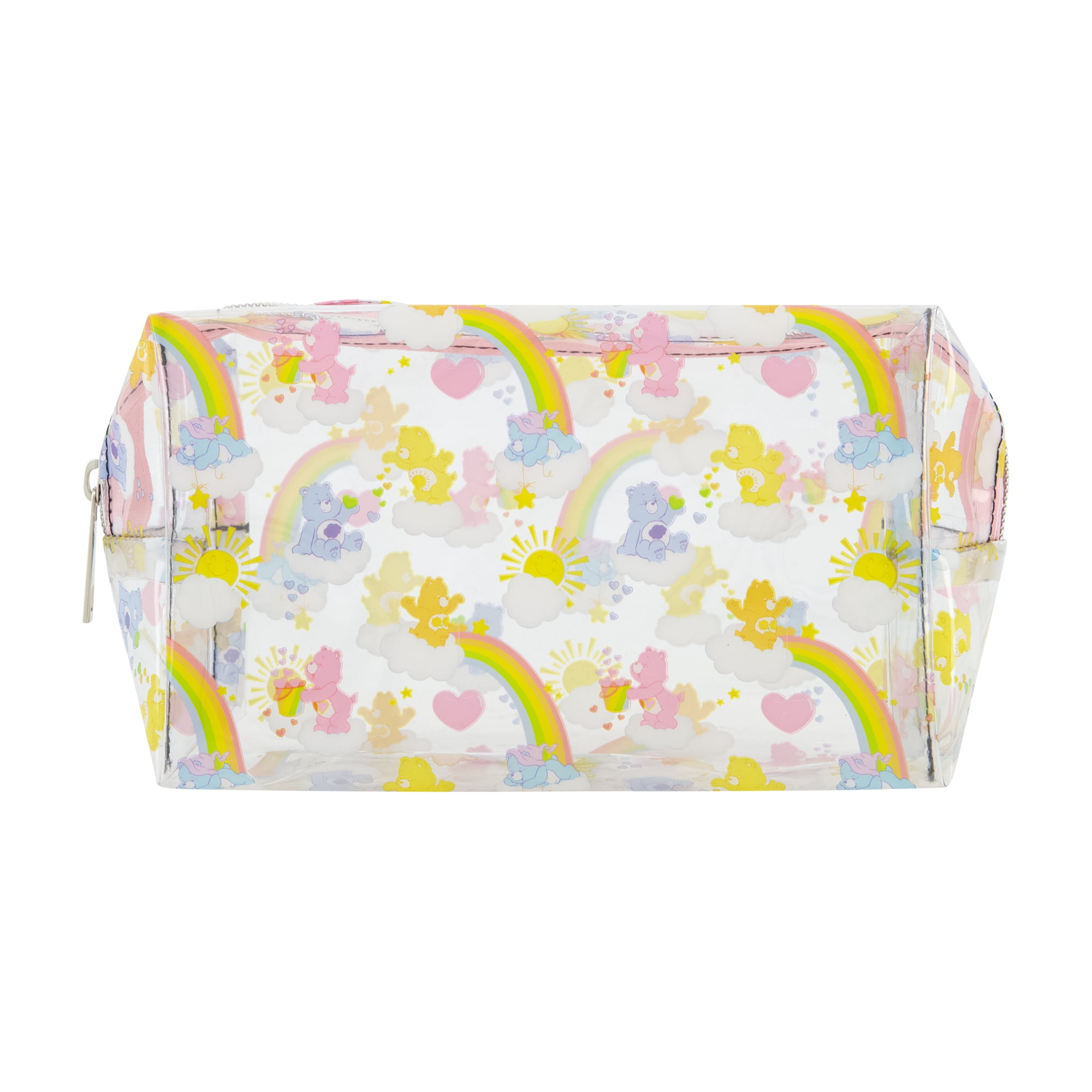 Care Bears Women's Makeup Bag, Small Travel Cosmetic Zipper Pouch Organizer, Clear