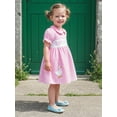 thumbnail image 5 of BemeyourBBs Toddler Baby Girl Birthday Dress Birthday Goose Outfits 1 2 3 4 Years Old Birthday Summer Clothes Short Sleeve Doll Collar Duck Embroidery A-Line Party Dress, 5 of 8