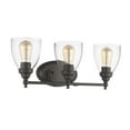 thumbnail image 2 of CHLOE Elissa 3 Light Rubbed Bronze Bath Vanity Light Clear Glass 23" Wide, 2 of 3