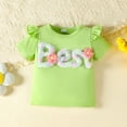 thumbnail image 4 of TOWED22 Baby Girl Summer Outfits 2Pcs Clothes Cute Friends Tee and Ruffled Shorts Set 9-18M(Light Green,12-18 M), 4 of 6