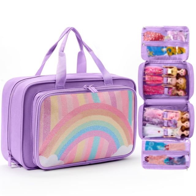 Estuche para Muñecas BECOSEFU para Muñecas de 12", Organizador Morado