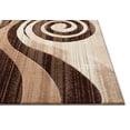 thumbnail image 3 of Desert Swirl Brown & Beige Modern 2x7 ( 2' x 7' Runner ) Geometric Comfy Casual Spiral Hand Carved Area Rug Easy to Clean Stain Fade Resistant Contemporary Thick Soft Plush Living Dining Room Rug, 3 of 8