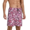 thumbnail image 2 of Pofeuu Sweet Heart Print Men's Soft Woven Elastic Waistband Sleep Pajama Short-Small, 2 of 6