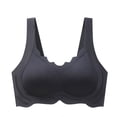 thumbnail image 2 of Bigersell Soft Cup Bras for Women Plus Size Seamless Wireless Push up Bras Breathable Comfort V-Neck Everyday Bra No Underwire Black XL, 2 of 3