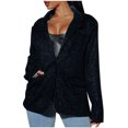 thumbnail image 3 of jtjvou Women's Sequin Suit Jackets Plus Size Fashion Long Sleeves Solid Blazer Jacket Business Party Cardigan Coat Tops Black XXL, 3 of 6