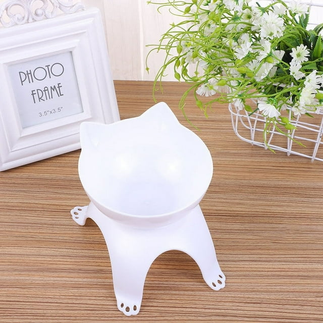 Cuenco para mascotas que evita resbalones, fácil limpieza, forma bonita, comida para mascotas pequeñas, cuenco de alimentación de agua para perros y gatos, color blanco