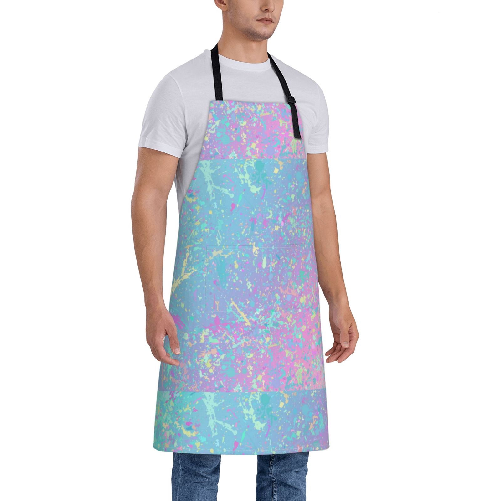 Kdxio Fantasy Gradient Apron with Pockets Adjustable Kitchen Aprons for Men Women Waterproof Aprons for Cooking,Drawing,Crafting, Baking Household Cleaning