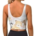 thumbnail image 3 of Bixox Women's Cute Animals Pattern Fitness Navel Tank Top U-Back Yoga Tank Top Sweatshirt Sports Bra, 3 of 7
